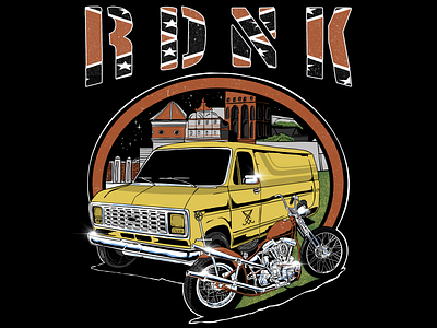 RDNK chopper chopperlife dicemagazine doom doomcycle graphic design harleydavidson harleydavidsonartwork illustration knuckleheadchoppers logo metal motorcyle pschedellic stooner van vancar vancult vintage van car vintagevan