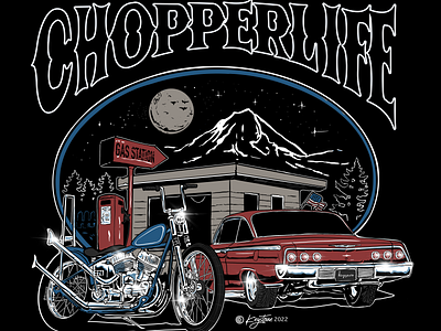 CHOPPER LIFE chevy ilustration chevy impala chevy impala artwork chopper chopper artwork chopper illustration chopper life chopper magazine chopper tshirt forever two wheels ftw harley davidson illustration harley davidson tshirt motorcycle artwork motorcycle designer motorcycle tshirt design