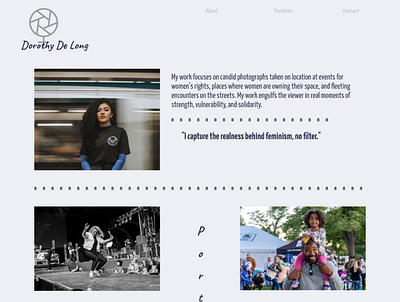 Dorothy Delong Portfolio Design Comp color theory design typography web design wireframe