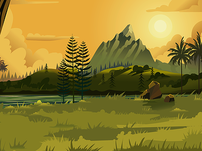 Prehistoric background background design illustration landscape mountains nature prehistoric vector