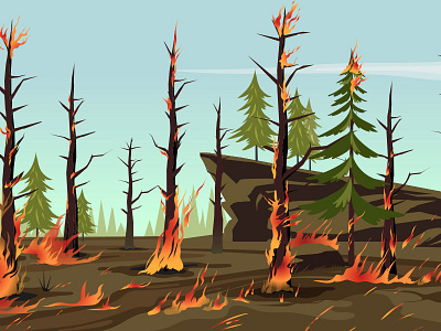 Forest fire background fire forest illustration landscape nature vector