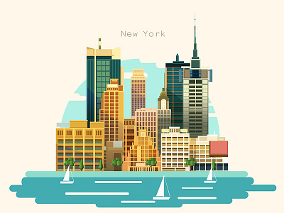 Ny Illustration architecture background building city cityscape design house illustration street town urban vector