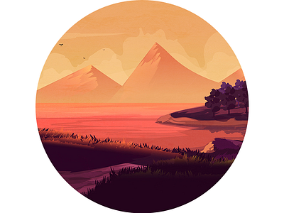 Illustration of Night Landscape background colors game illustration landscape night sweet
