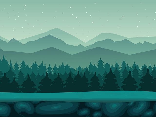 Green forest night background by 2d vill on Dribbble