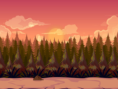 Forest asset background buy calm forest game illustration peach wallpaper