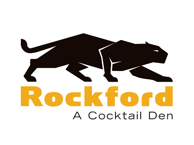 Rockford Branding 70s bar cocktails logo okc oklahoma panther r signage