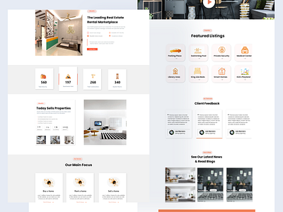 Real Estate- Home Landing Page Design design landing page design template ui