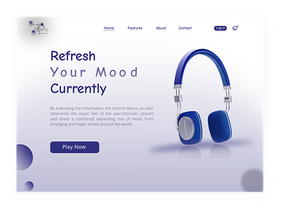 Hero Area Section for Music Landing Page branding clean interface design landing page music music player template ui web