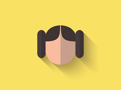 Princess Leia Flat Design Icon character design flat design icon icon design leia leia organa long shadow design princess leia star wars