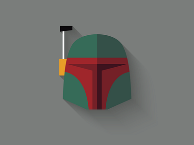 Boba Fett Flat Design Icon