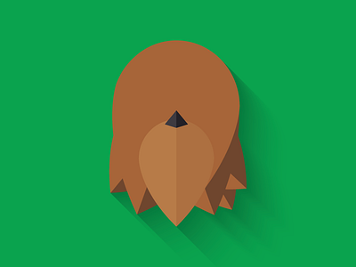 Chewbacca Flat Design Icon