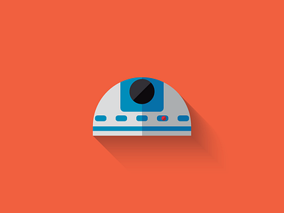 R2D2 Flat Design Icon character design droid flat design icon icon design long shadow design r2d2 star wars