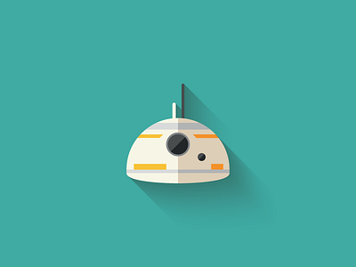 BB8 Flat Design Icon bb8 character design droid flat design icon icon design long shadow design star wars