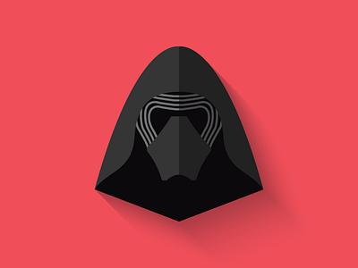 Kylo Ren Flat Design Icon