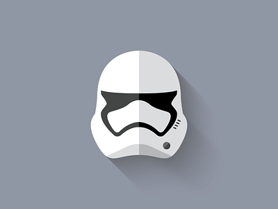 First Order Stormtrooper Flat Design Icon character design first order flat design force awakens icon icon design long shadow design star wars stormtrooper