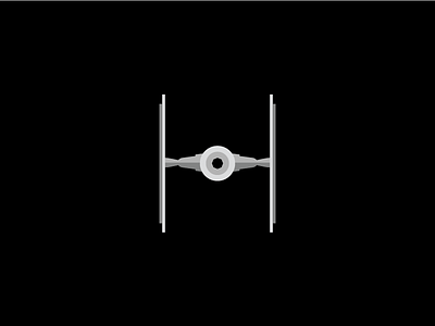 Tie Fighter Flat Design Icon