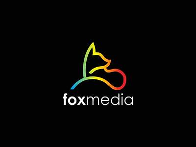 fox media app artistik design futuristik icon illustration logo media monocrhom multi colour simple typography vector