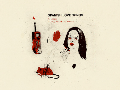 Spanish Love Songs 7" Vinyl Artwork design graphic design illustration mixed media packaging print textures vinyl