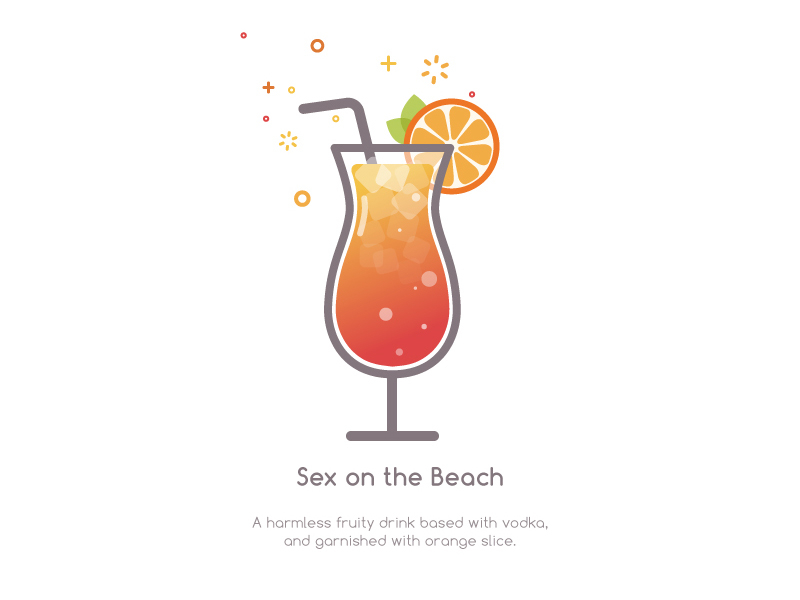 Sex On The Beach Icon cocktail flat icon illustration sex on the beach