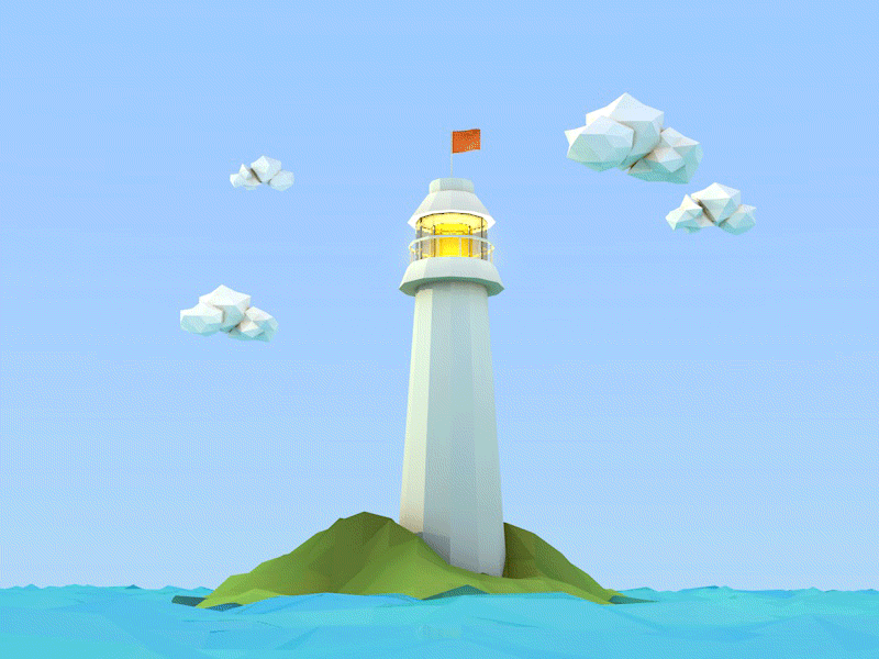Lighthouse 3d c4d cinema 4d illustration lighthouse low poly poly render