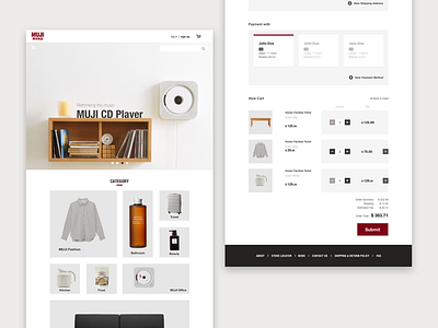 Muji Redesign Concept clean ecommerce flat modern muji redesign web design