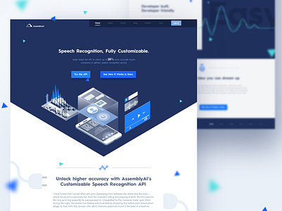 New look! flat isometric landing page tech web design