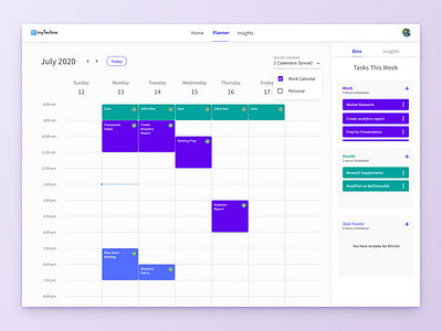 MyTechne MVP app branding calendar desktop gradient minimal planner product typography ui ux vector
