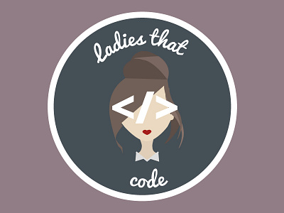 Ladies that code sticker code cute flat girlpower ladies sticker stickermule woman