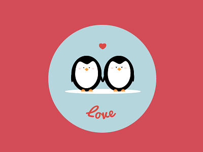 Penguin Love anniversary cold cute heart love penguin pink valentines vector