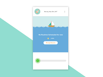 Boat app blue boat cute illustration kids material mobile sail typography ui ux
