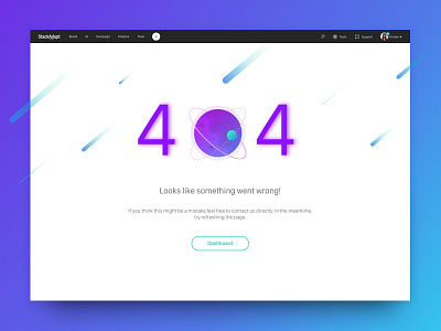 404 Page 404 cute dashboard desktop error gradient planet platform product ui ux