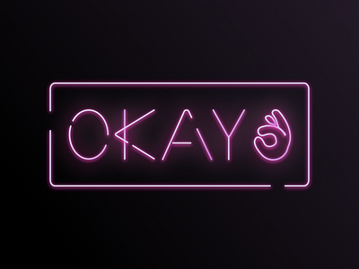 Okay 👌 3d branding glow gradient illustration lettering logo neon product typography ui vector