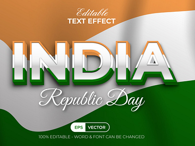 India republic day text effect style theme