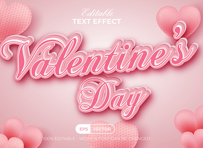 Text effect valentines day style theme design editable effect font illustration letter lettering pink text typography valentine valentines day