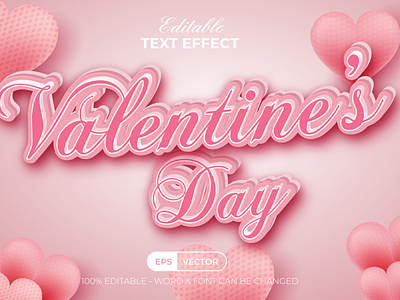 Text effect valentines day style theme