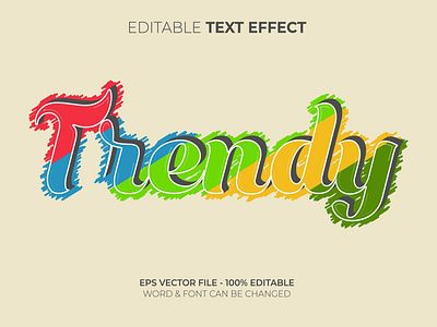 Cartoon text effect colorful style for illustrator.