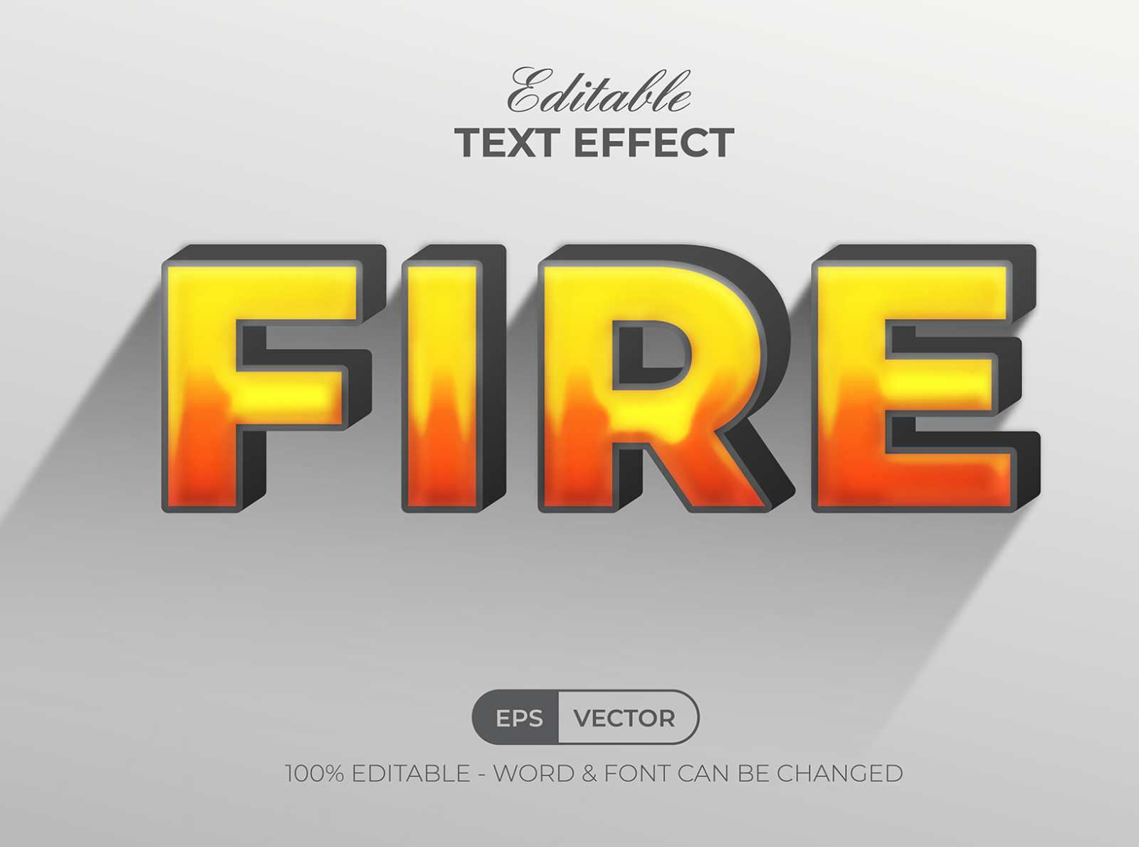 Fire text effect long shadow style for illustrator. by Mockmenot on Dribbble