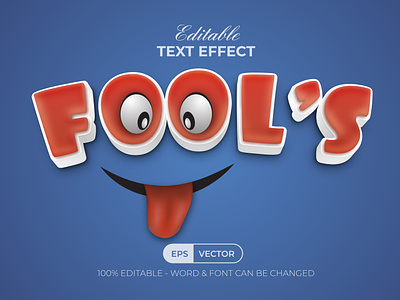 Fun text effect fool's style theme for illustrator april cartoon design editable effect font fools fun letter lettering modern text typography vector