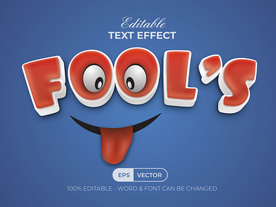 Fun text effect fool's style theme for illustrator