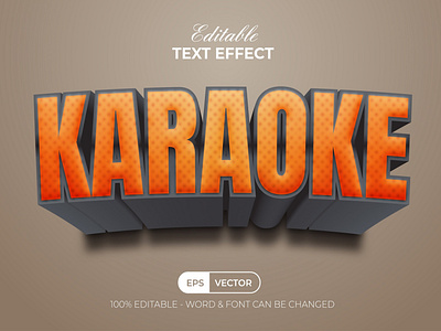 3D Text Effect Orange Style For Illustrator