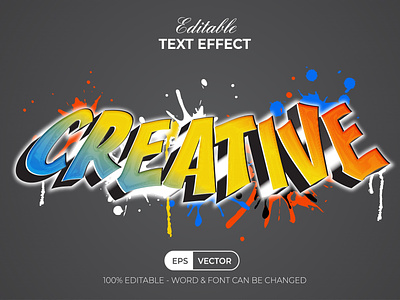 Text effect graffiti style for illustrator art colorful design editable effect font graffiti illustration letter lettering modern paint splash text typography
