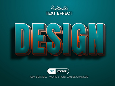 Text effect green design style for illustrator