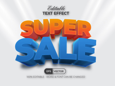 3D Text effect super sale style for illustrator