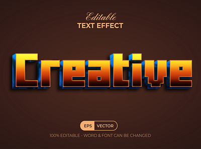 Creative text effect modern style for illustrator blue creative design editable effect font glow gradient illustration letter lettering logo modern orange text typography vector