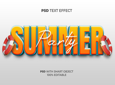 Summer text effect style 3d colorful design editable effect font letter lettering logo modern orange party summer text theme tropical typography