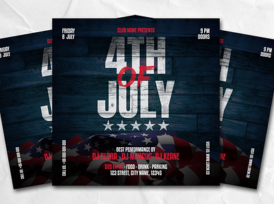 4th of july celebration flyer template 4th of july advertising america banner club editable event flag flyer grunge instagram invitation music night poster print social media post template text usa