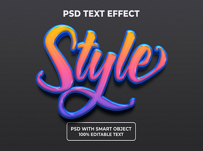 3D Text Effect Colorful Style colorful design editable effect font gradient letter lettering modern script text type typography