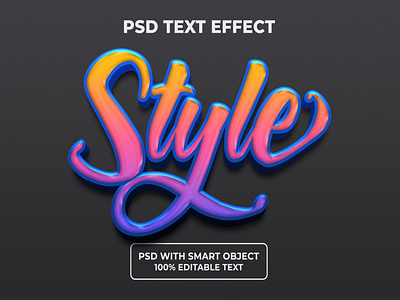 3D Text Effect Colorful Style colorful design editable effect font gradient letter lettering modern script text type typography