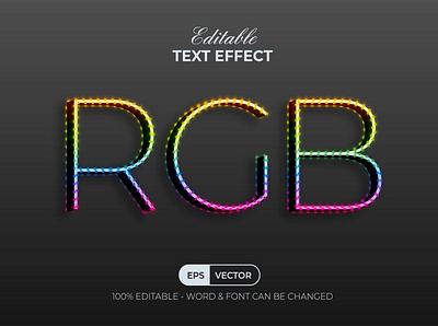 Rgb Text Effect Neon Style For Illustrator 3d colorful design editable effect font illustration letter lettering light modern music neon style text type typography vector