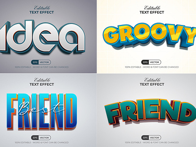 3D Text Effect With 12 Styles